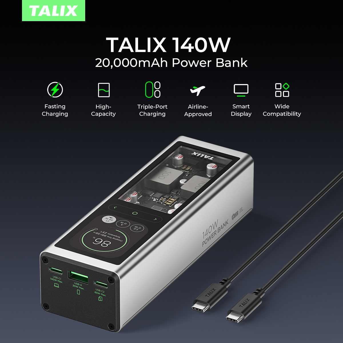 TALIX 140W Power Bank 20000mAh - Drone Power Bank incelemesi ve fiyatı