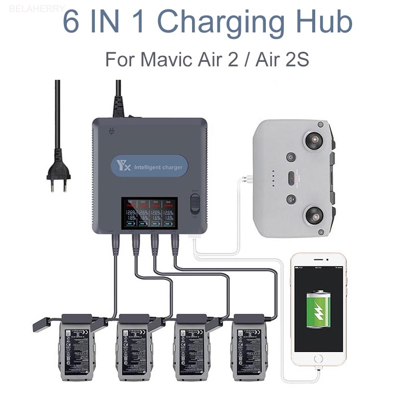 6 in 1 Digital display Battery - Drone Charging Hub incelemesi ve fiyatı