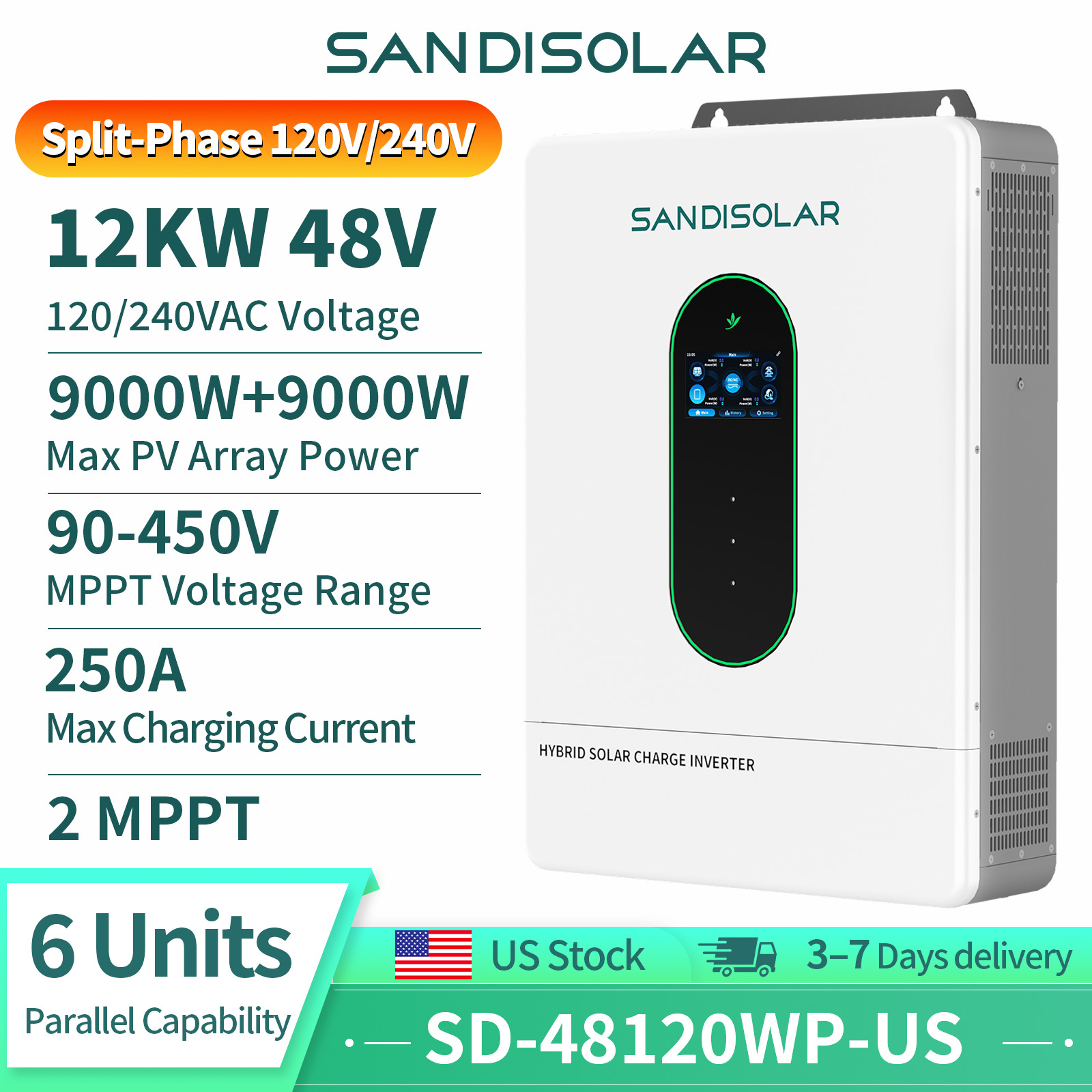 SANDISOLAR 12KW 48V Split-Phas - Drone Solar Charger incelemesi ve fiyatı