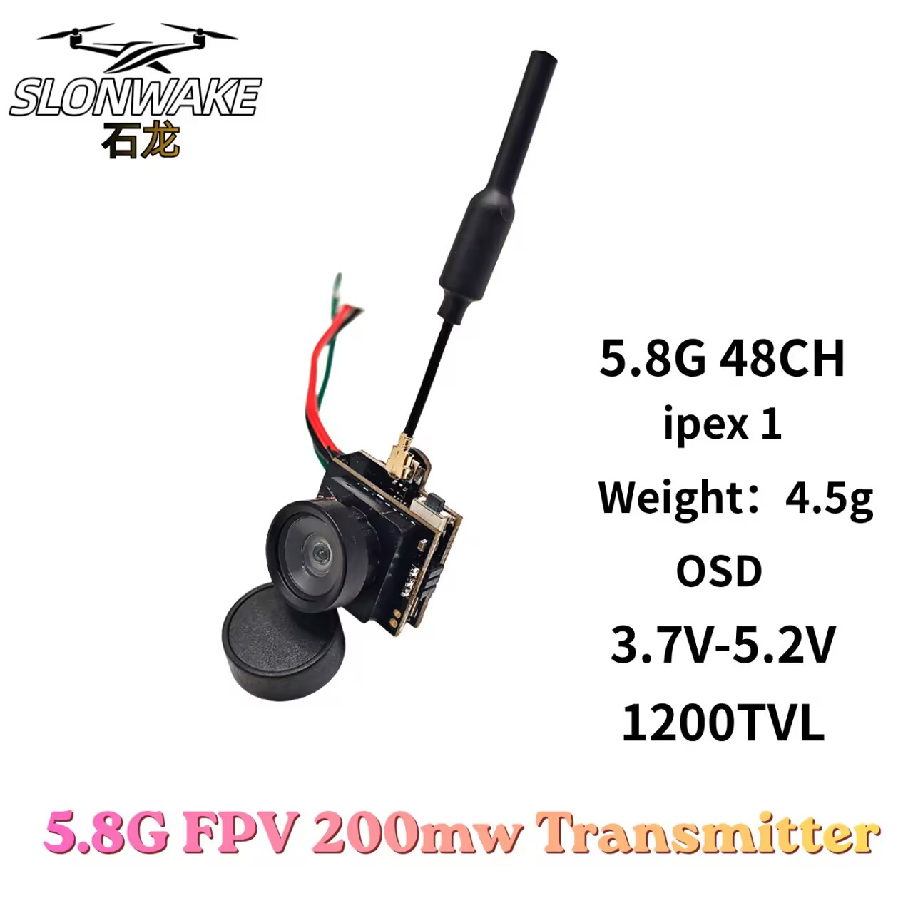 SLONWAKE 5.8G Analog Video Tra - Drone Controller Screen incelemesi ve fiyatı