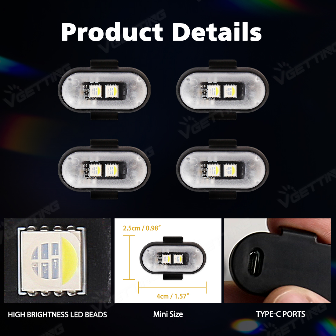 4Pcs Mini Drone Strobe Light 8 - Drone Strobe Light incelemesi ve fiyatı