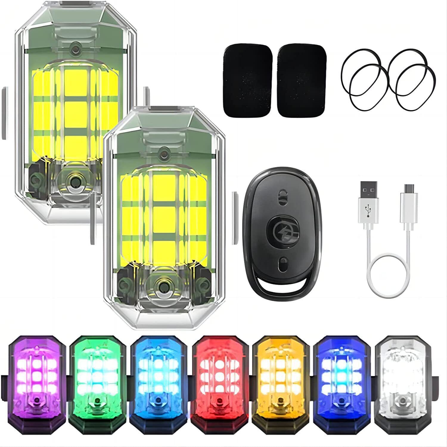 1/2/4Pc Remote Motorcycle Ligh - Drone Strobe Light incelemesi ve fiyatı