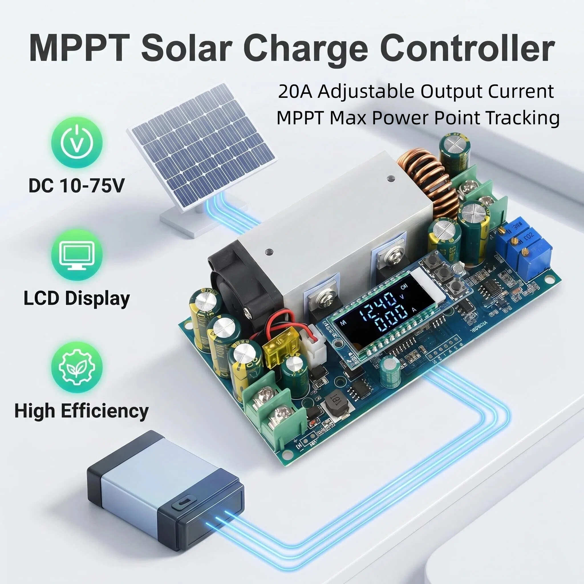 10-75V 20A Adjustable Buck Mod - Drone Solar Charger incelemesi ve fiyatı