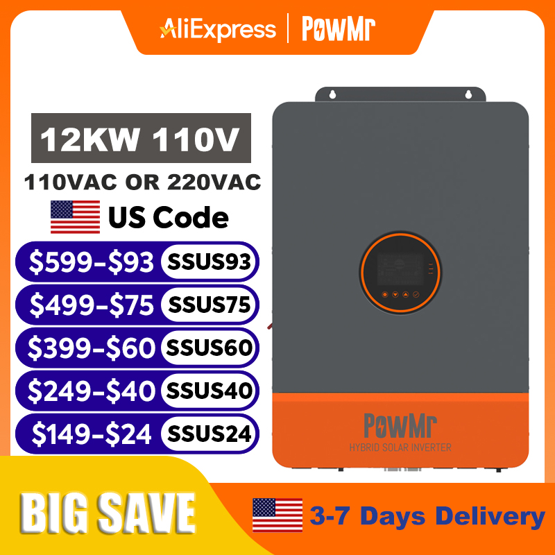 PowMr 12KW 10KW Split Phase In - Drone Solar Charger incelemesi ve fiyatı
